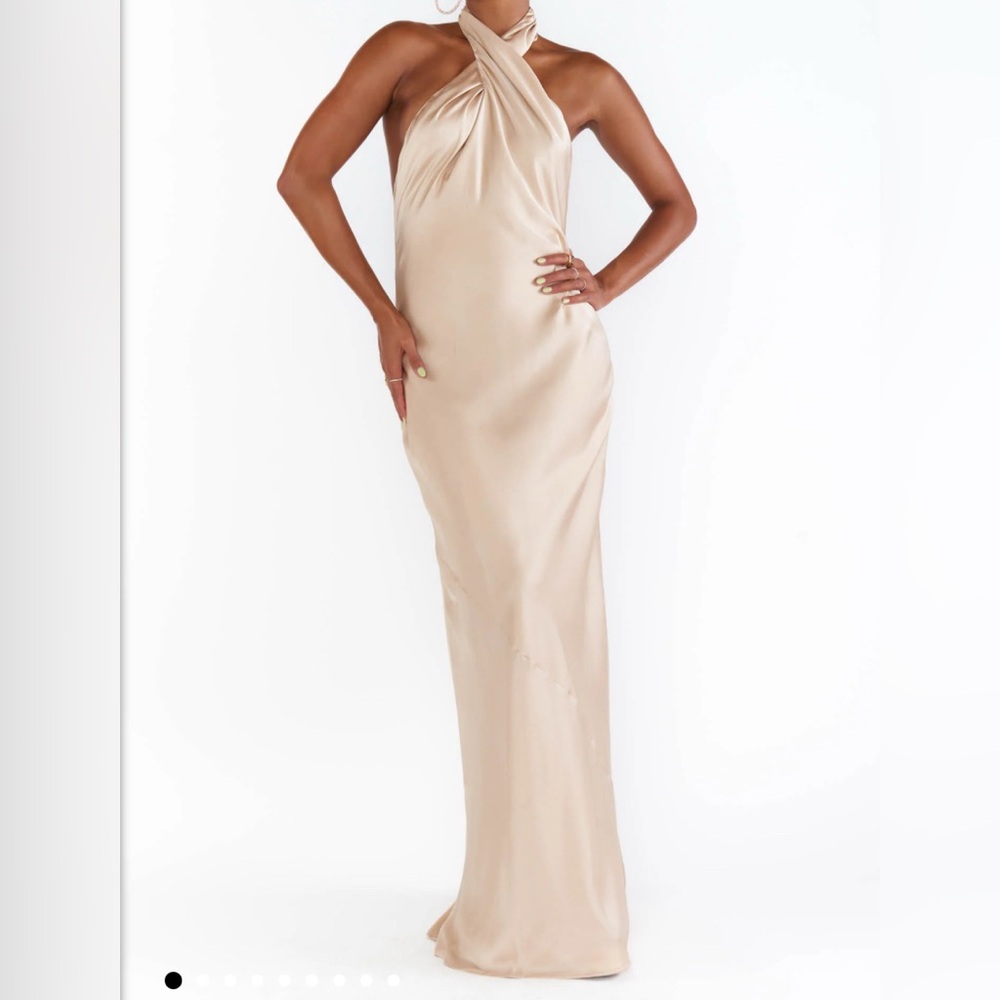 Show Me Your MuMu Jasmine Champagne in Luxe Satin